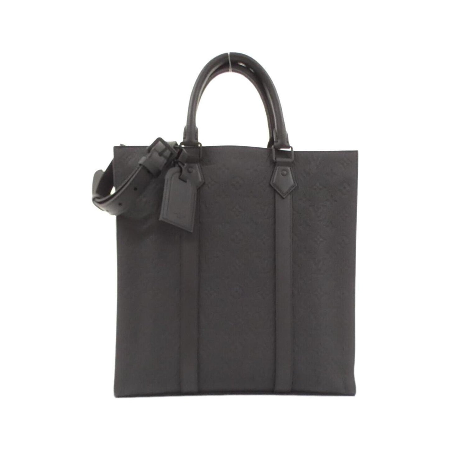 Louis Vuitton Sac Plat, Black, Leather, handbag
