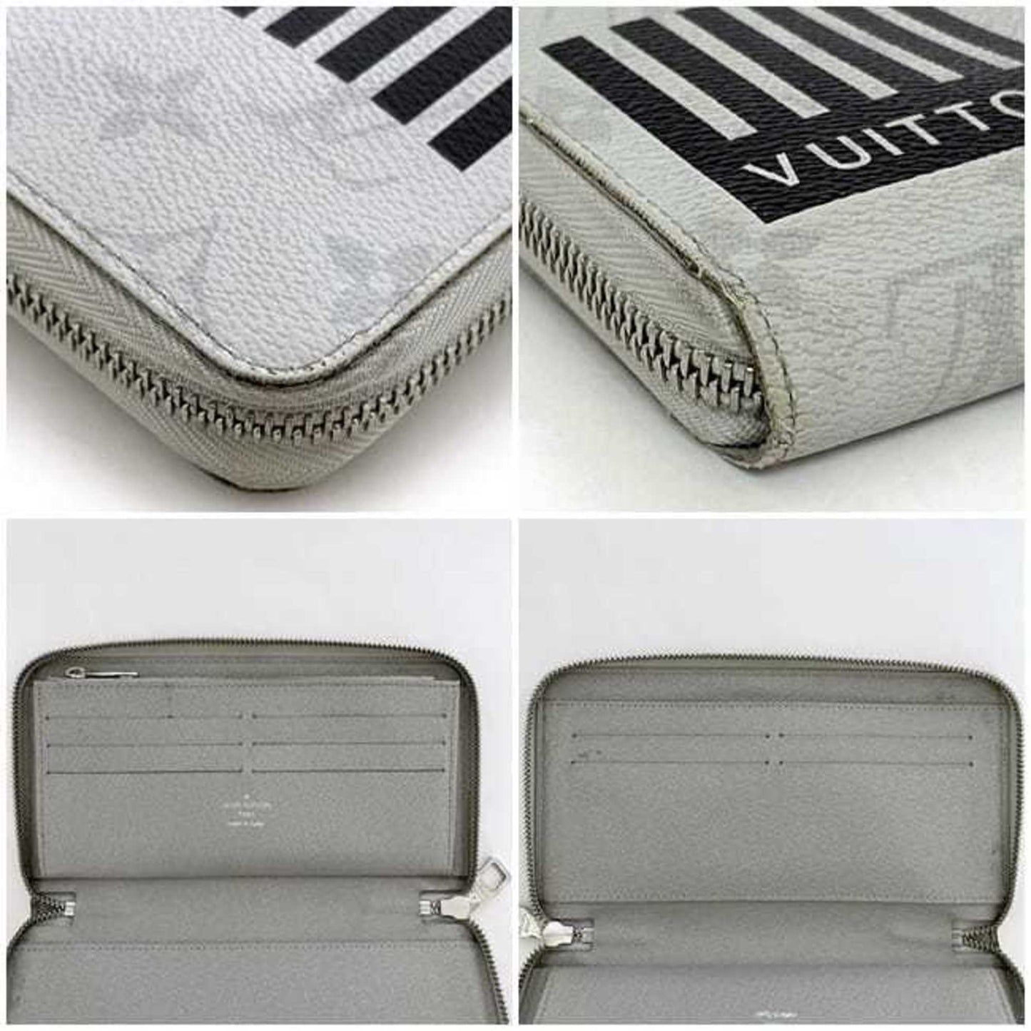 Louis Vuitton Zippy organizer, White, Canvas, wallet
