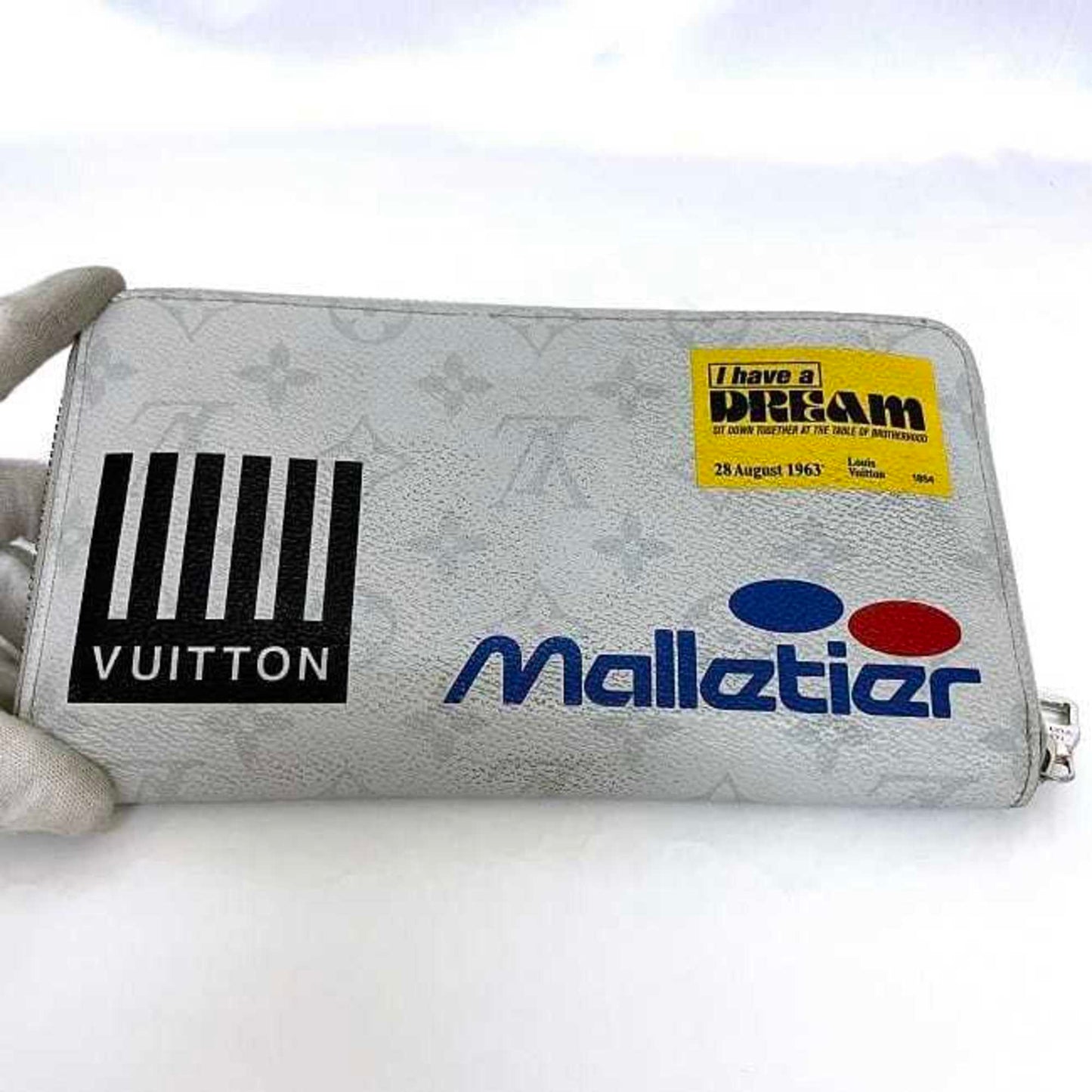 Louis Vuitton Zippy organizer, White, Canvas, wallet
