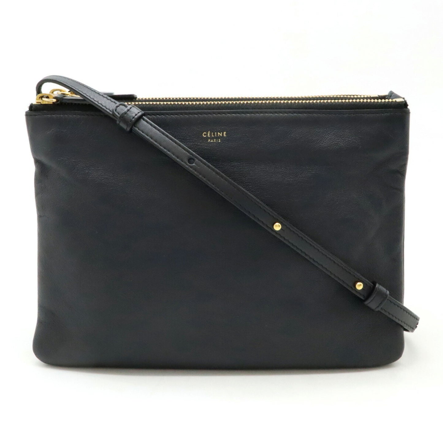 Céline Trio, Black, Leather, clutch