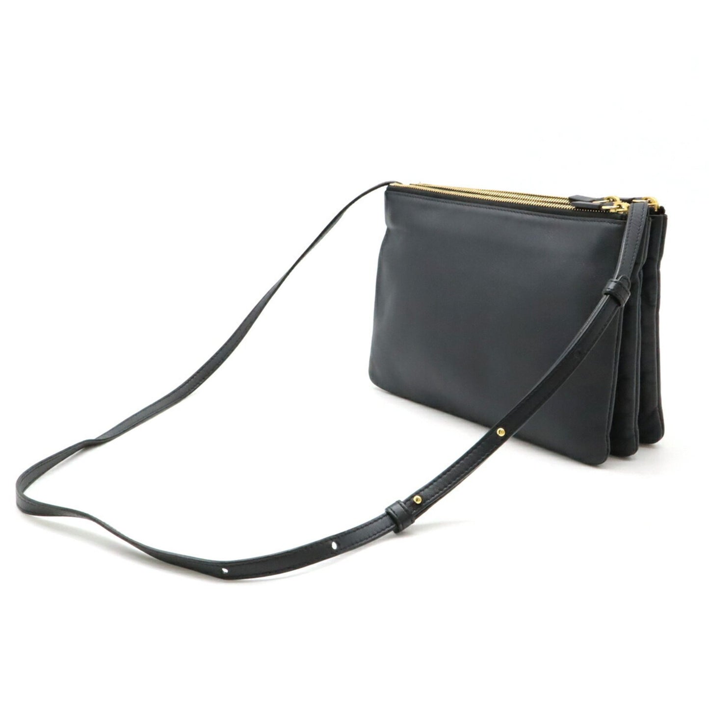 Céline Trio, Black, Leather, clutch
