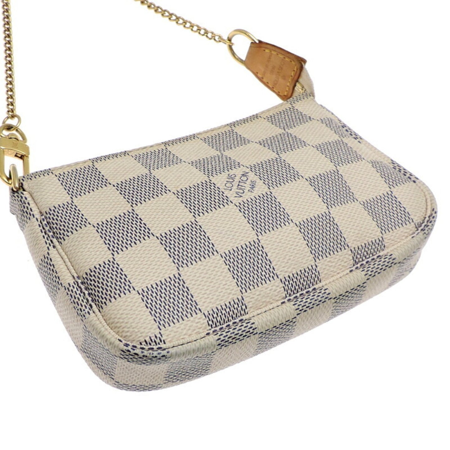 Louis Vuitton Mini Pochette Accessoires, White, Canvas, clutch