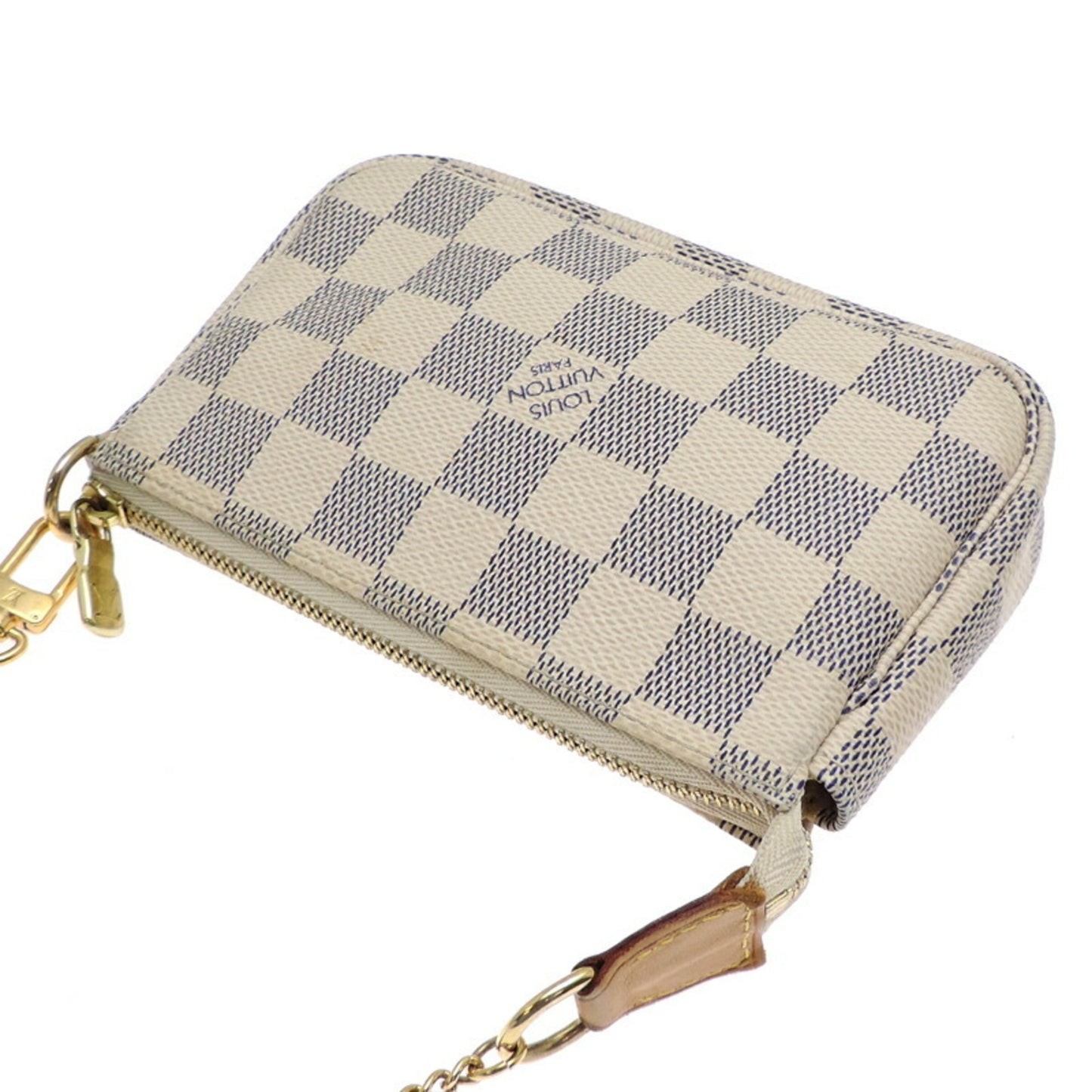 Louis Vuitton Mini Pochette Accessoires, White, Canvas, clutch