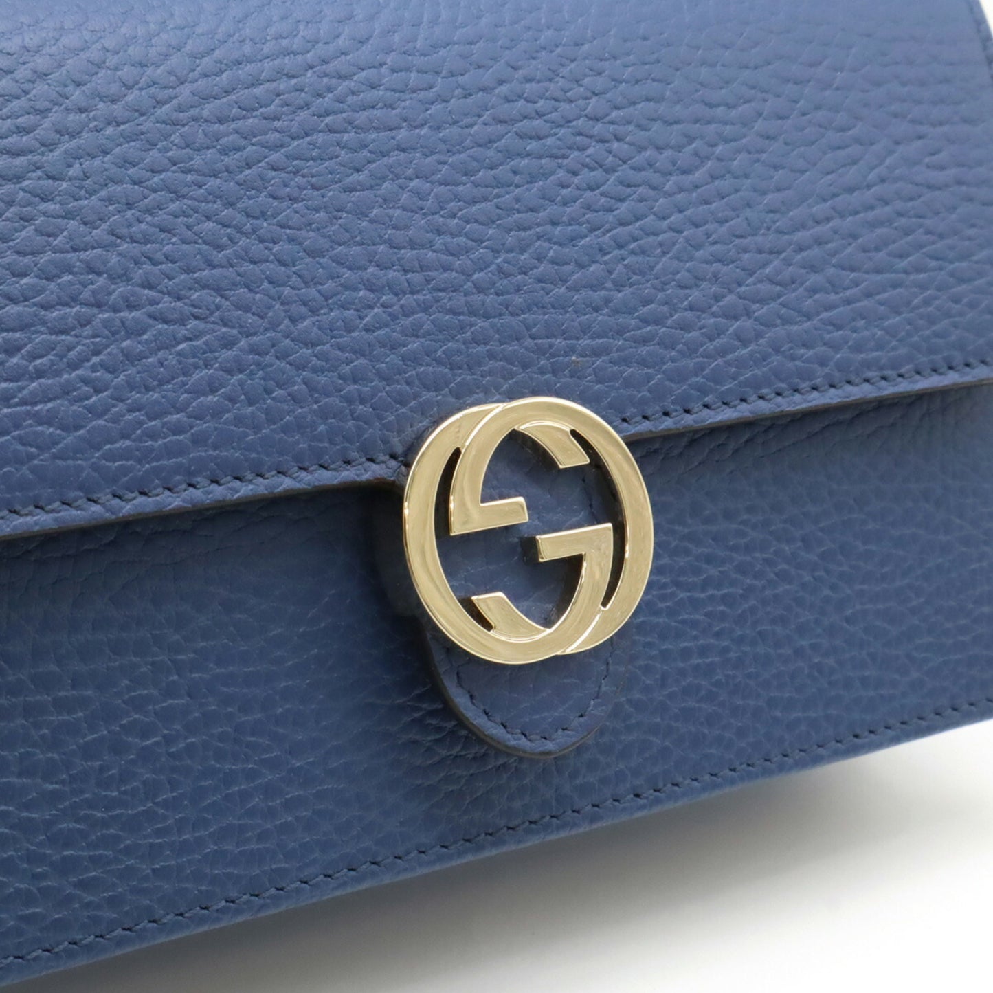 Gucci Interlocking, Blue, Leather, wallet