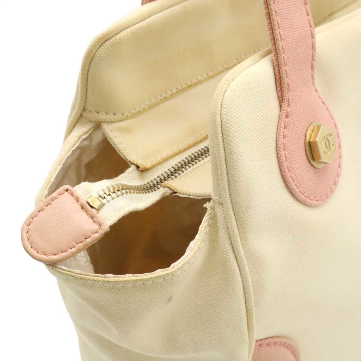 Chanel Marshmallow, Beige, Canvas, handbag