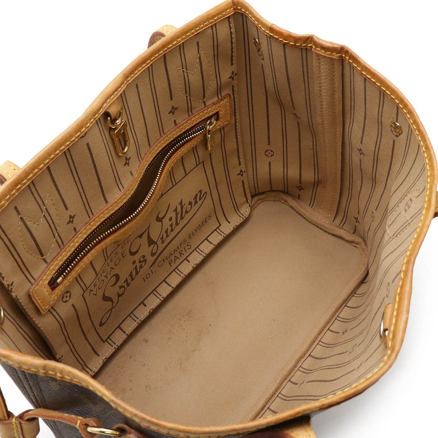 Louis Vuitton Neverfull MM, Brown, Canvas, tote