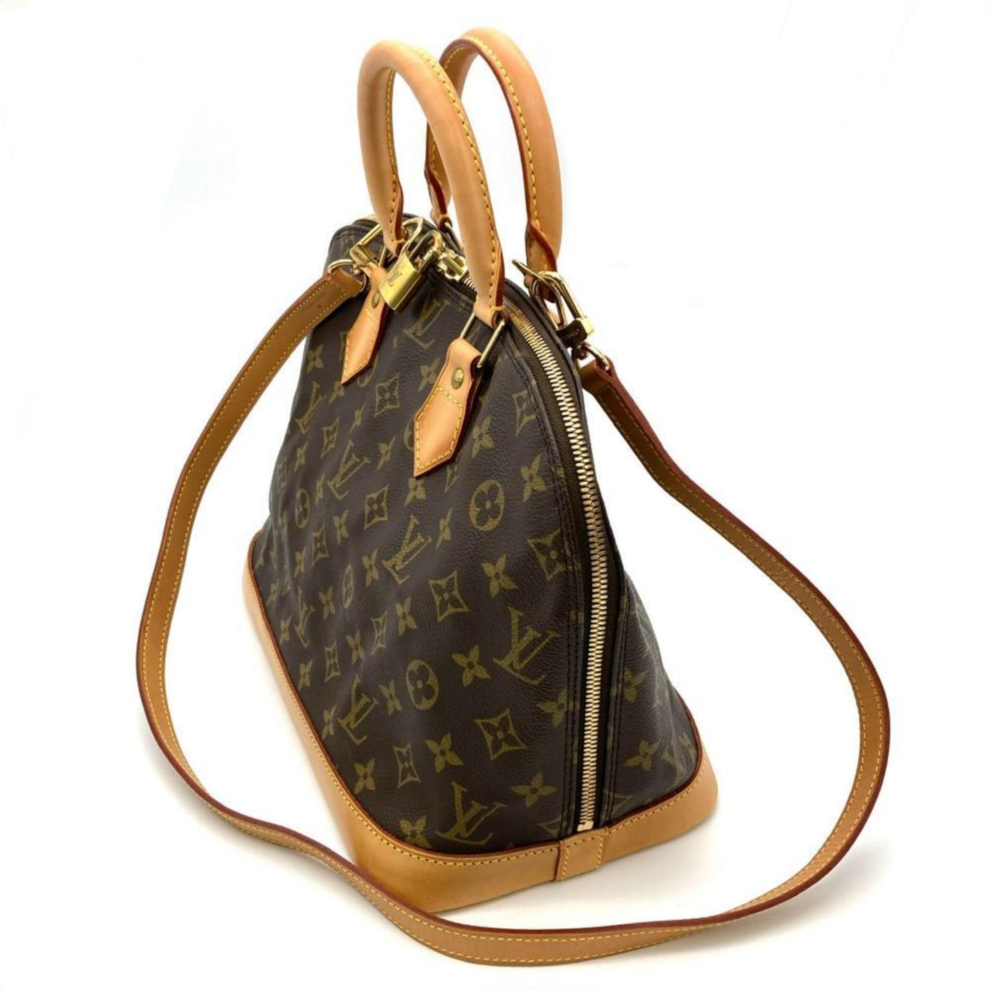 Louis Vuitton Alma, Brown, Canvas, handbag