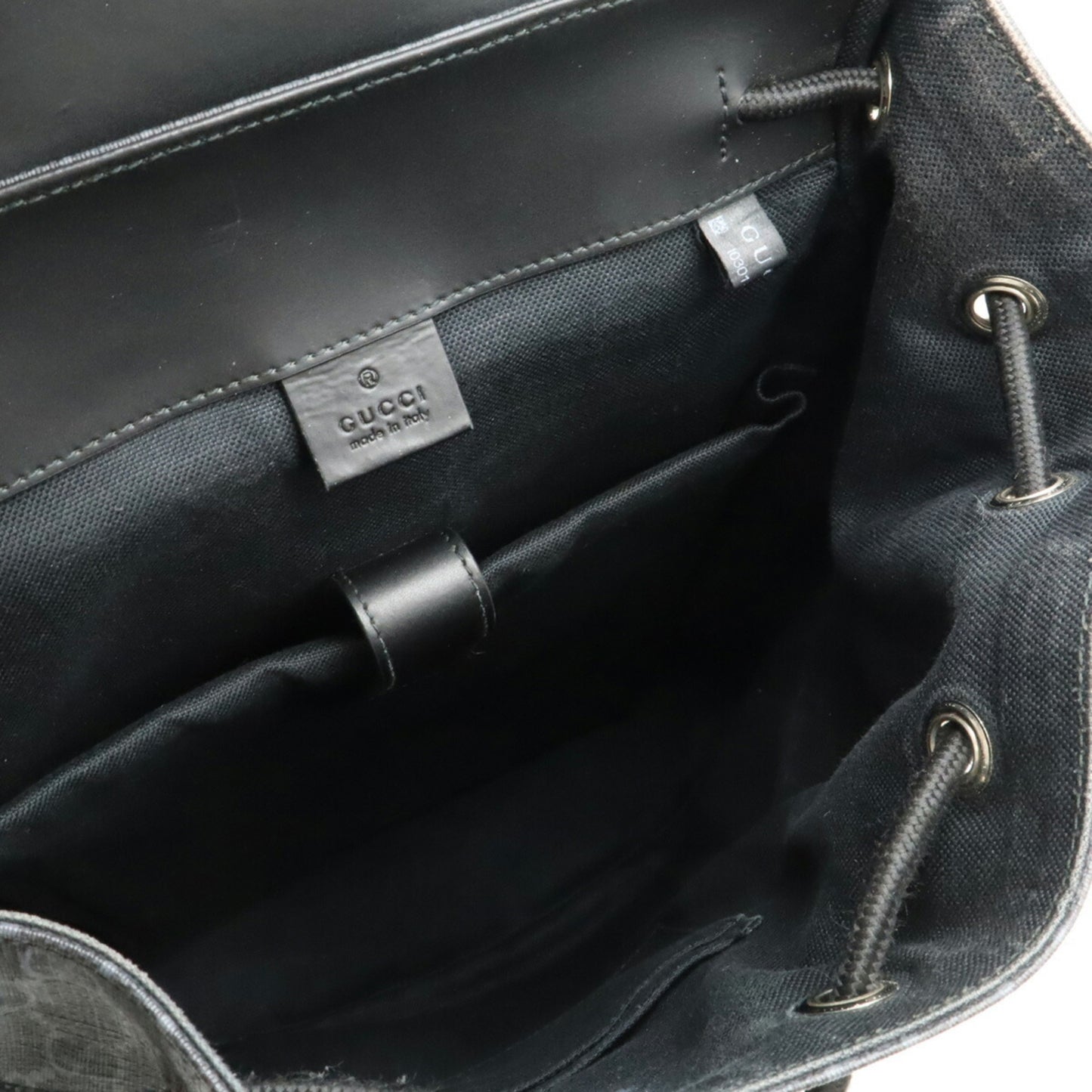 Gucci GG Supreme, Black, Canvas, backpack