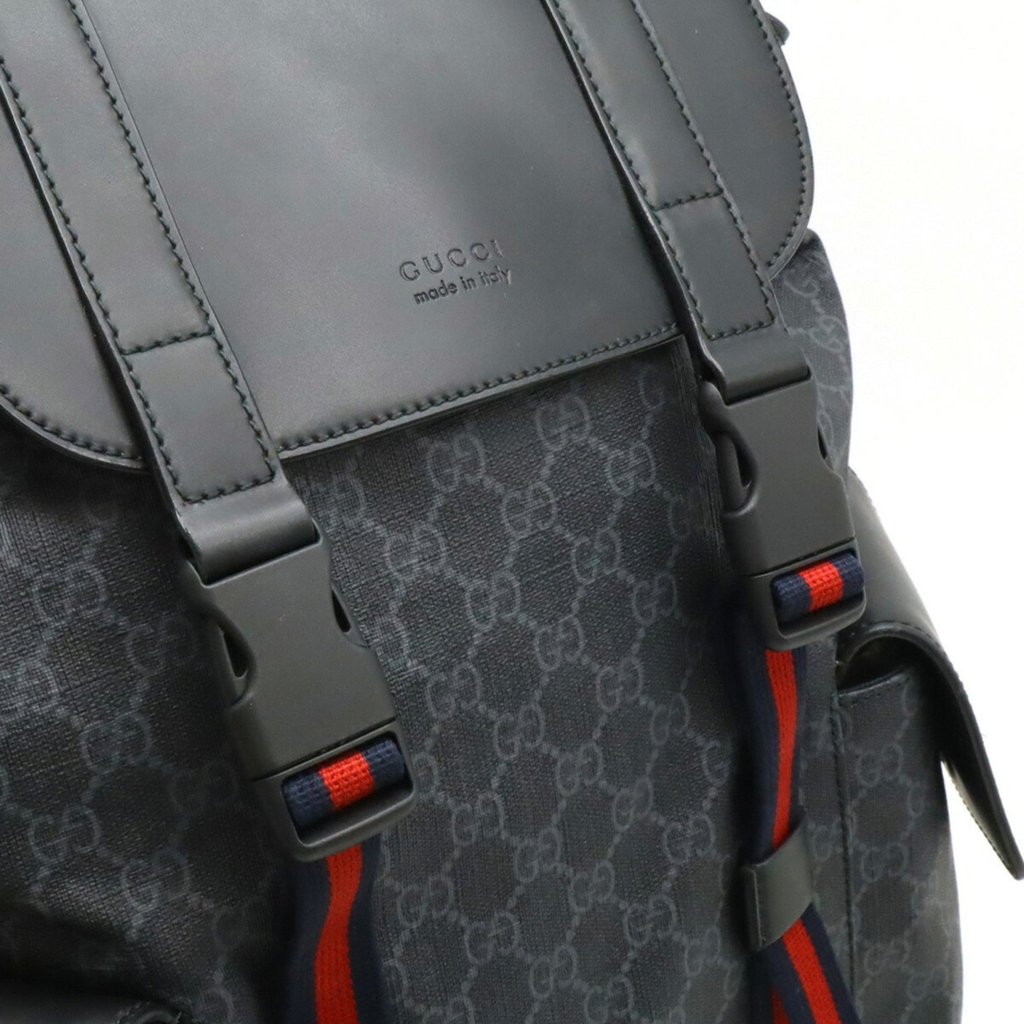 Gucci GG Supreme, Black, Canvas, backpack