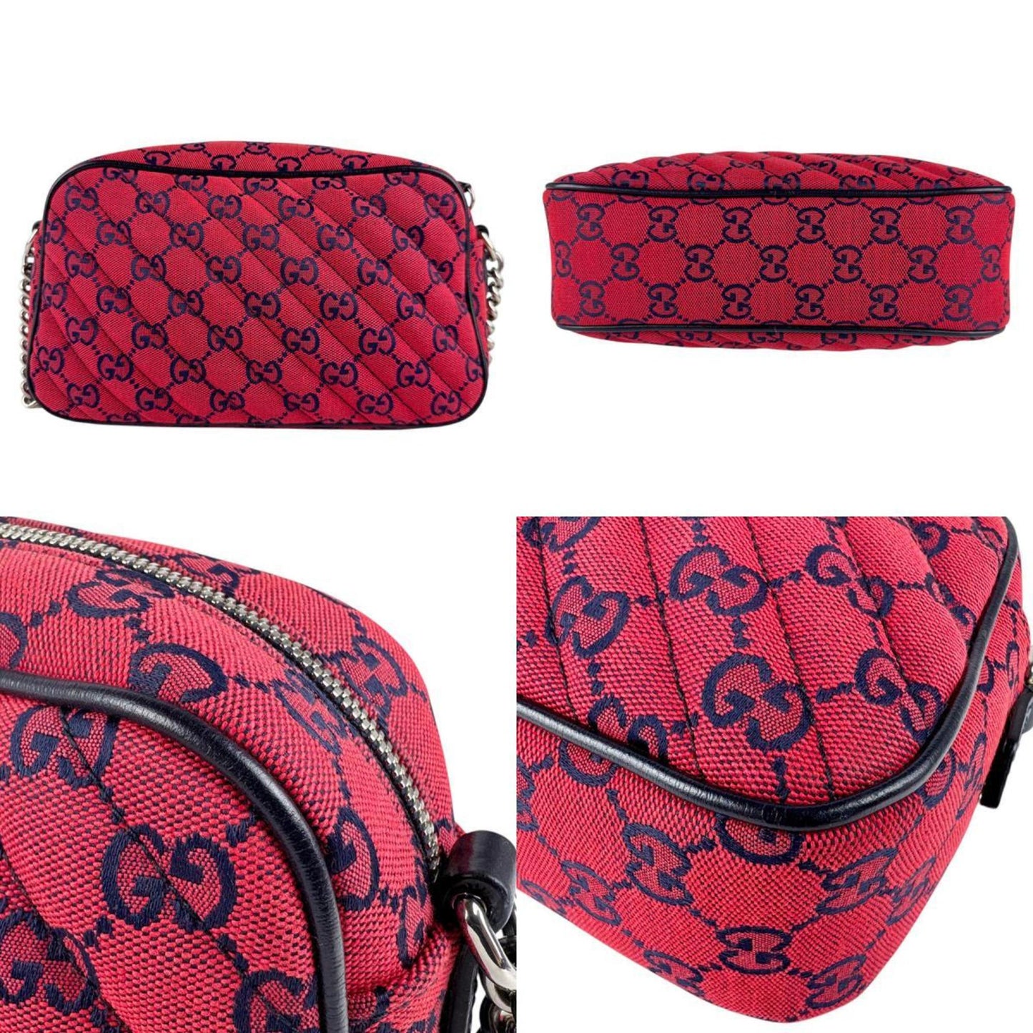 Gucci Marmont, Red, Canvas, shoulder