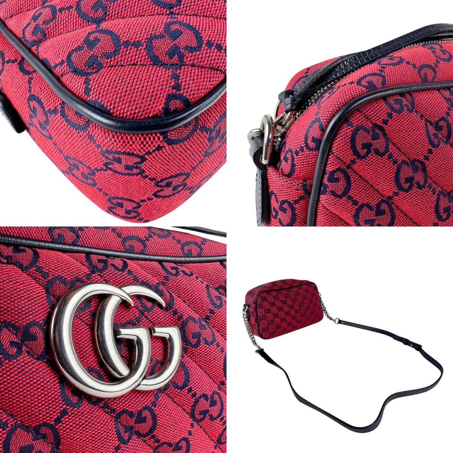 Gucci Marmont, Red, Canvas, shoulder