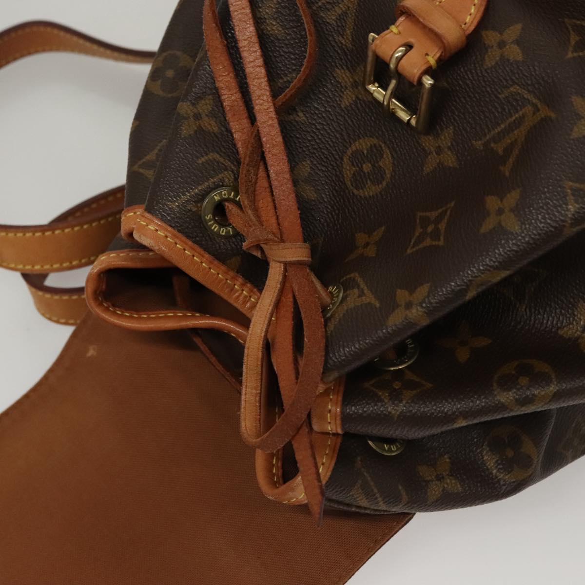 Louis Vuitton Montsouris MM, Brown, Canvas, backpack