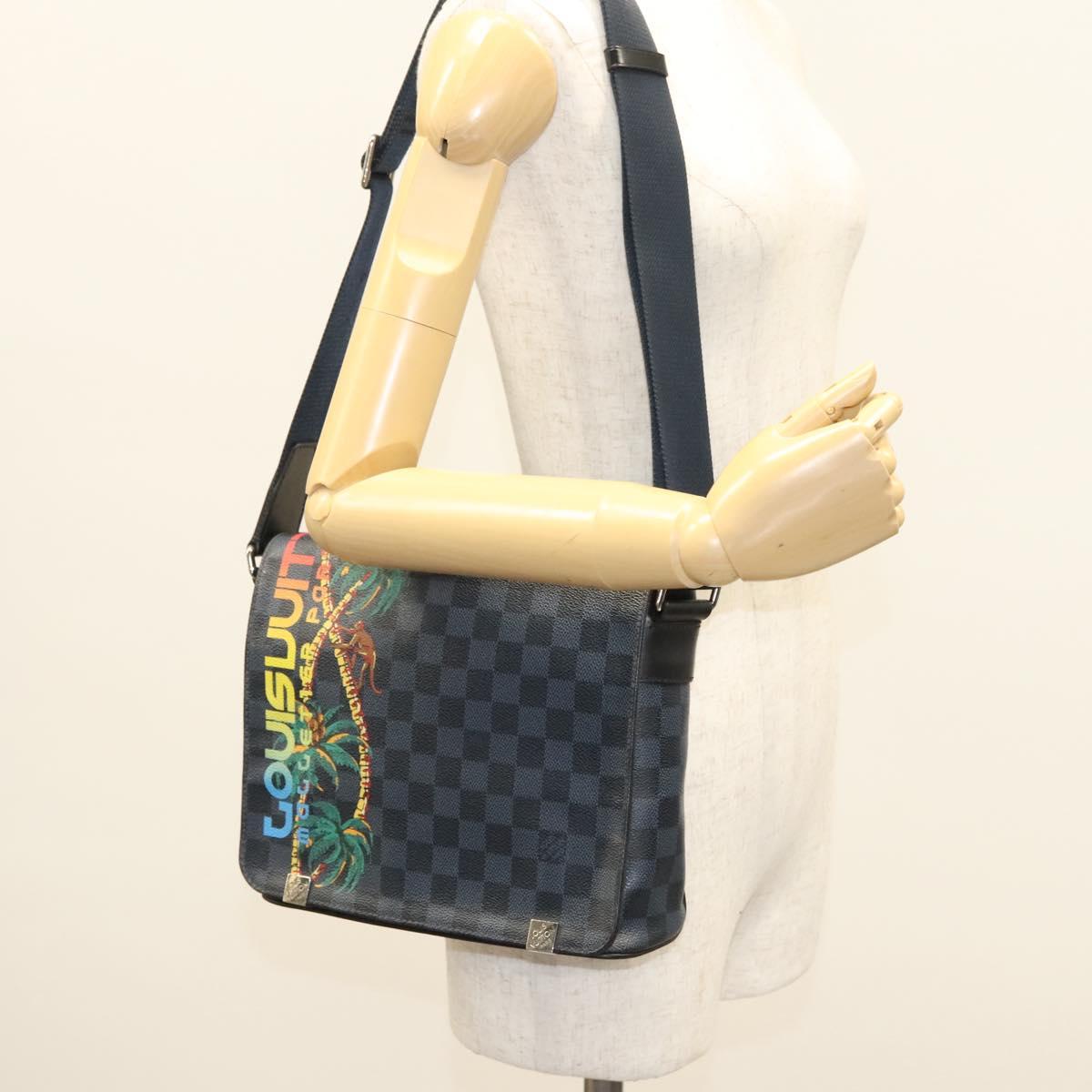 Louis Vuitton District, Grey, Canvas, shoulder