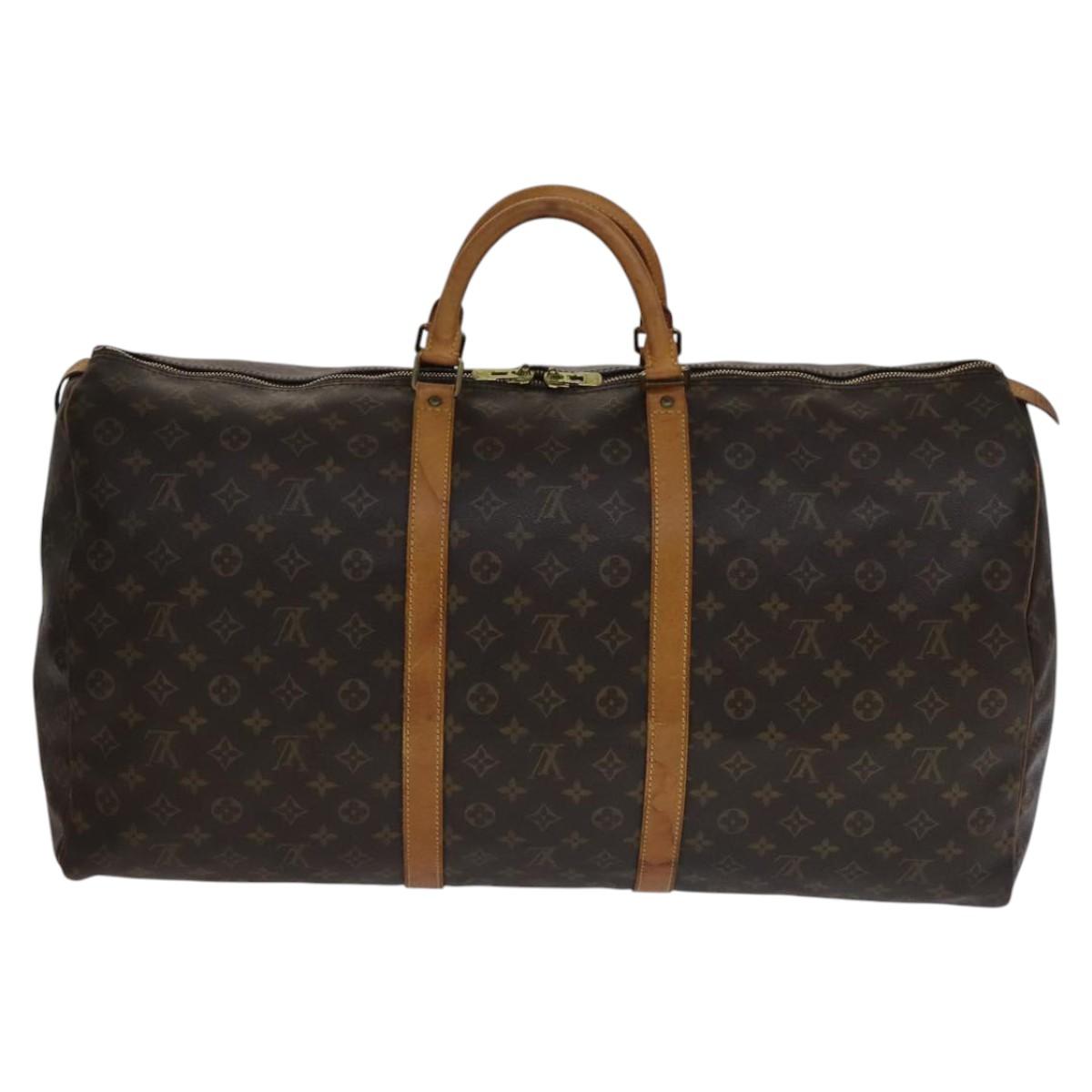 Louis Vuitton Keepall 60, Brown, Canvas, travel