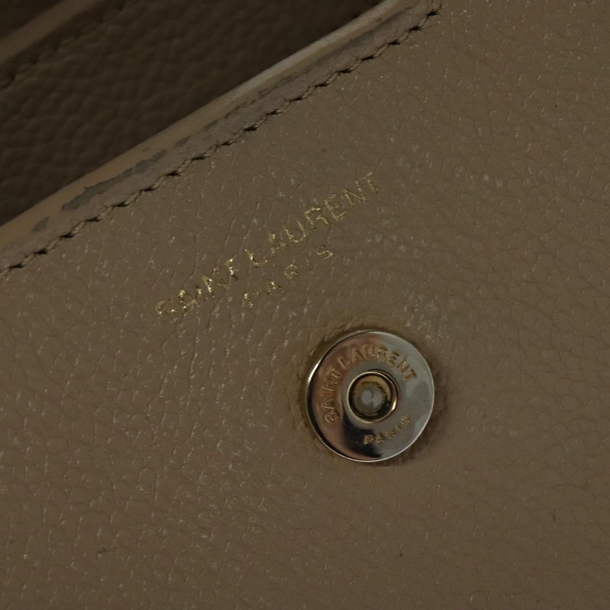 Yves Saint Laurent Downtown, Beige, Leather, handbag