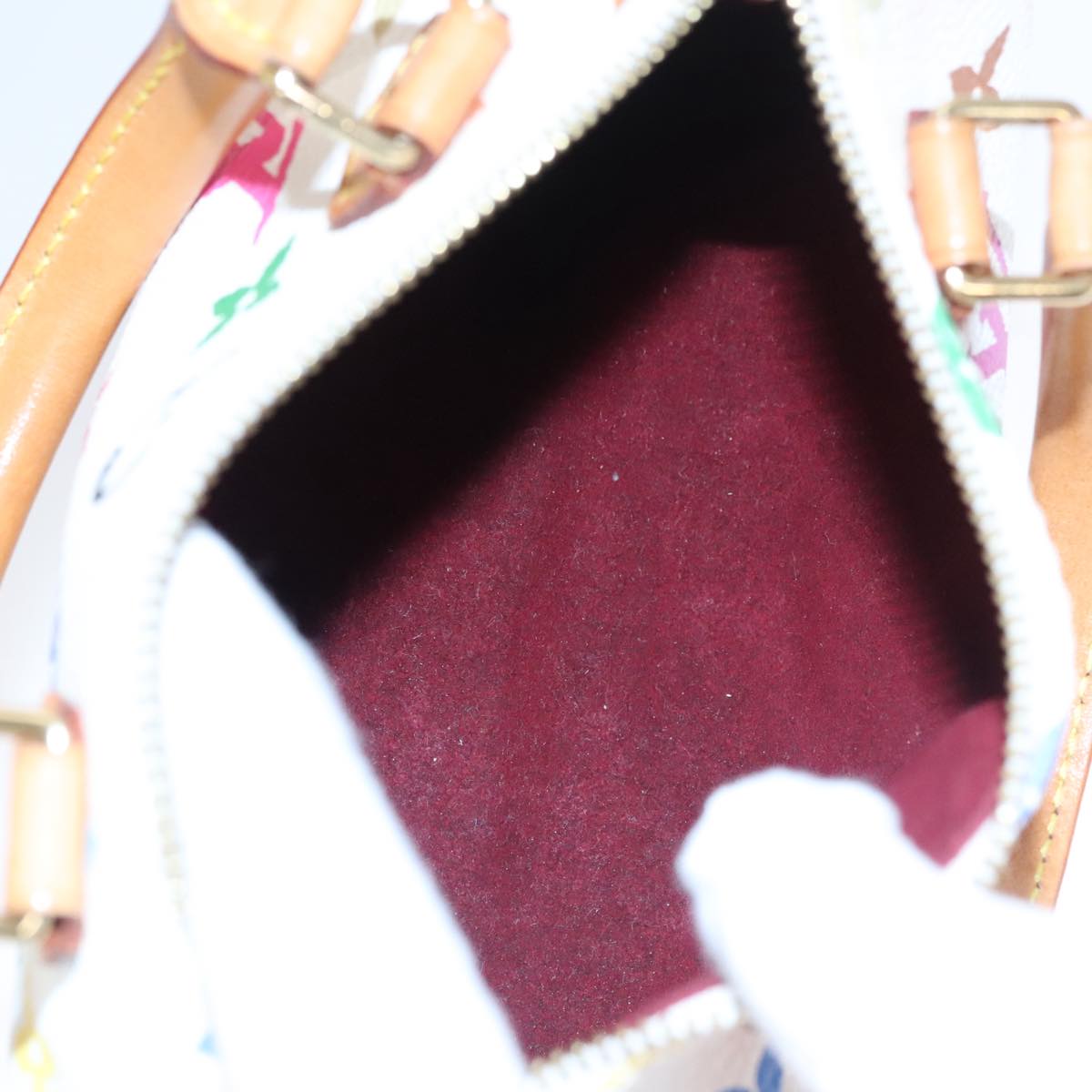 Louis Vuitton Mini speedy, White, Canvas, handbag