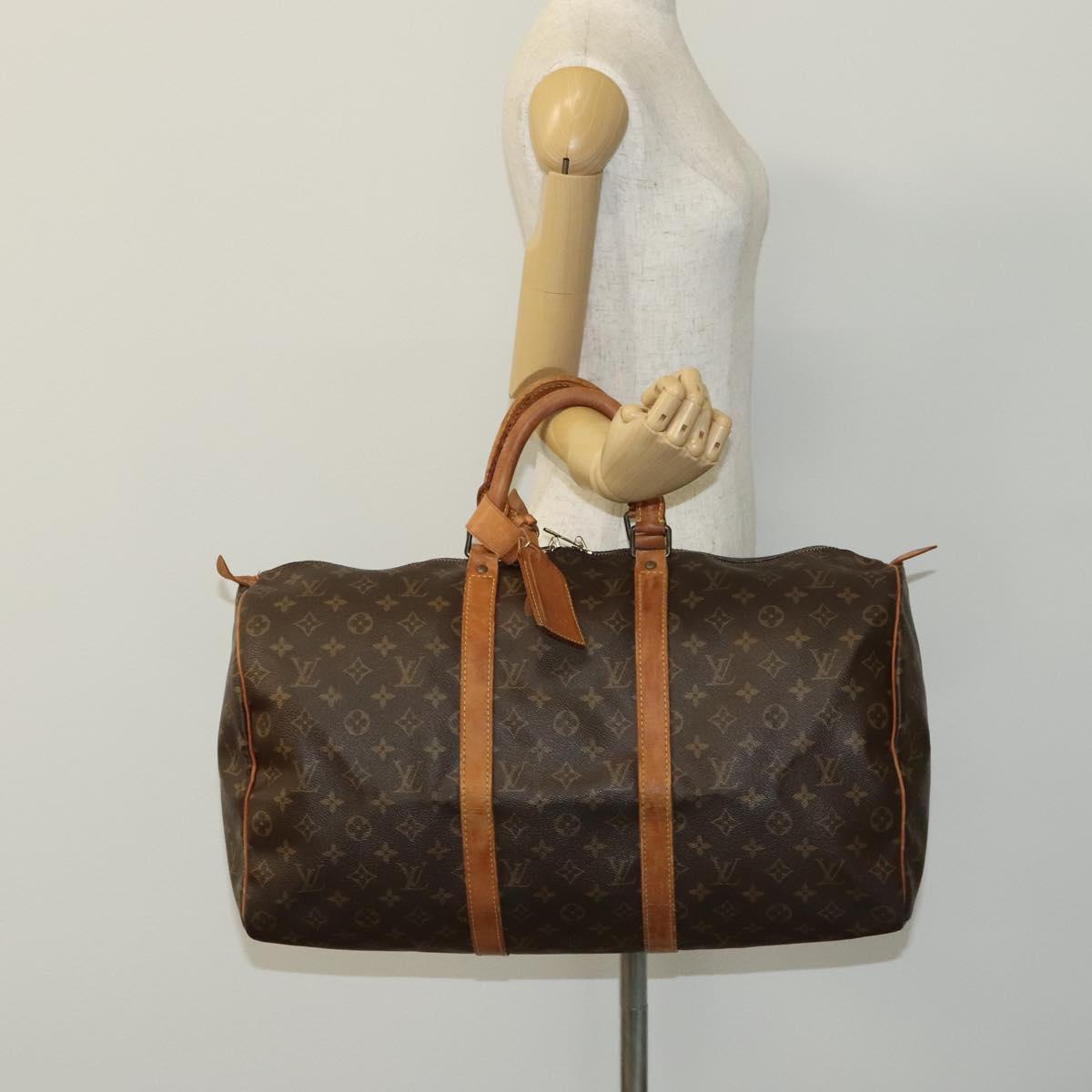 Louis Vuitton Keepall 50, Brown, Canvas, travel