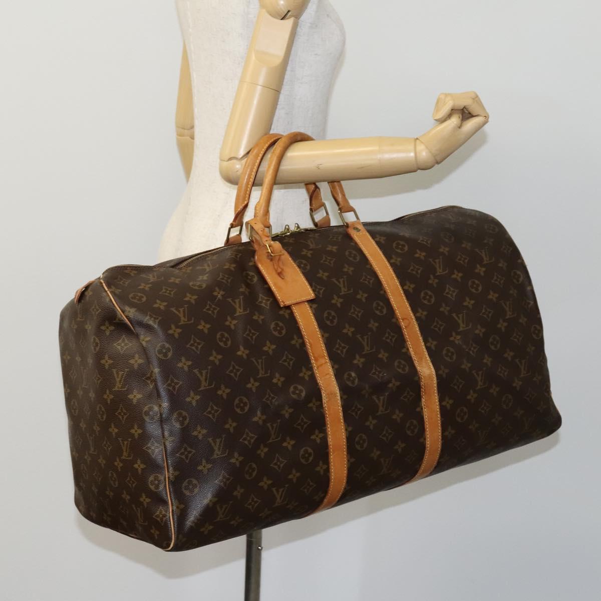 Louis Vuitton Keepall 60, Brown, Canvas, travel