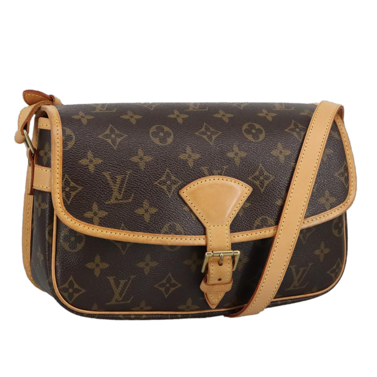 Louis Vuitton Sologne, Brown, Canvas, shoulder