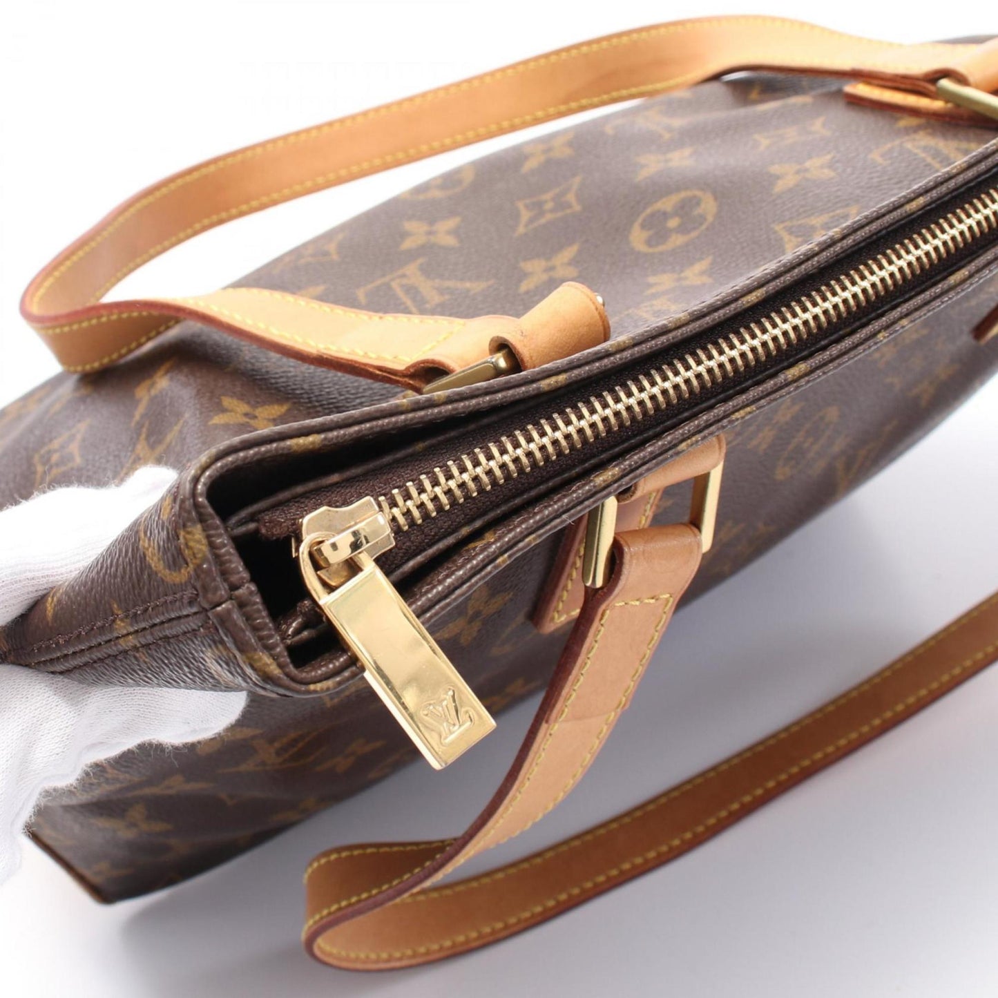 Louis Vuitton Mezzo, Brown, Canvas, tote