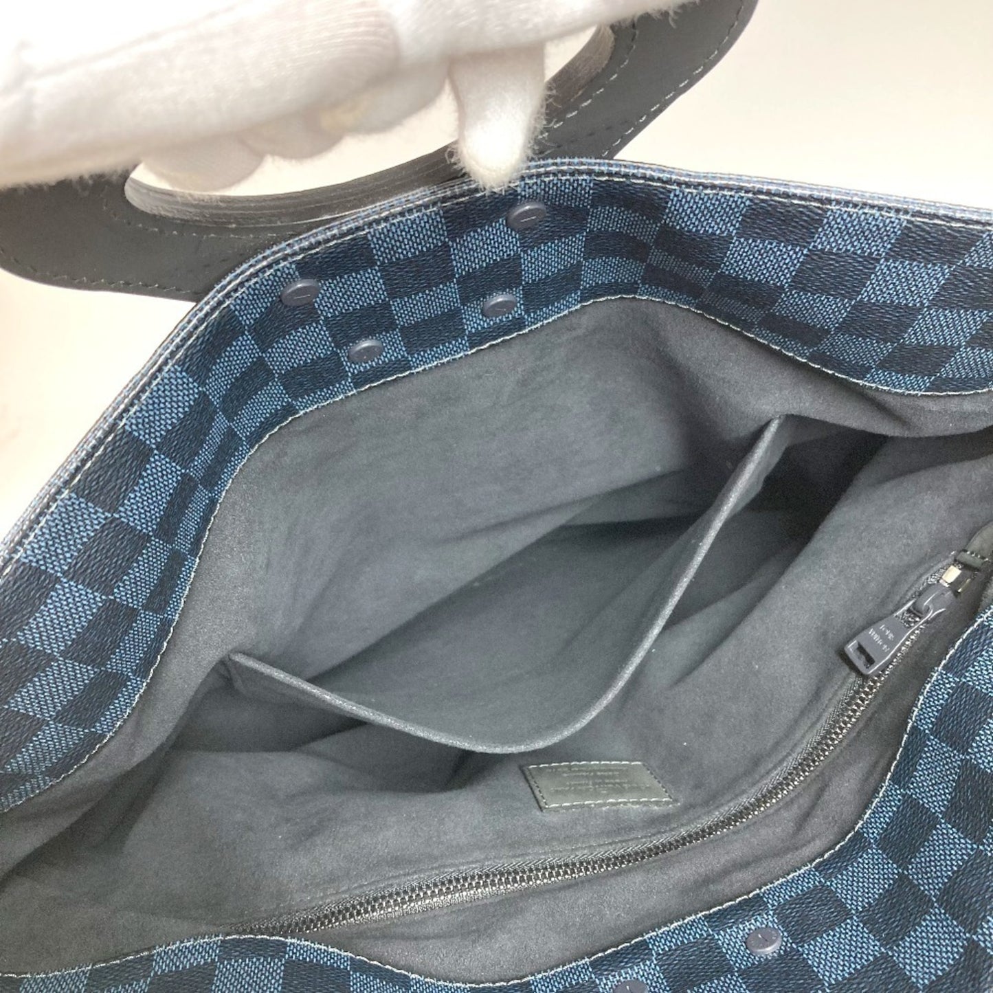 Louis Vuitton North South, Navy, Canvas, tote