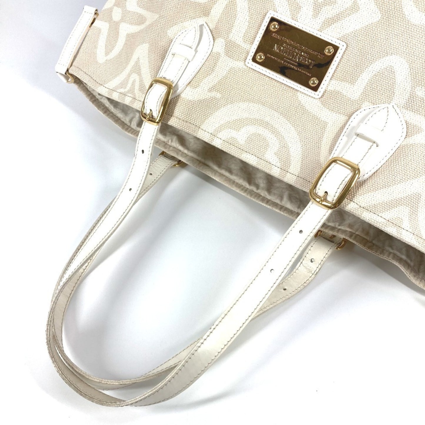 Louis Vuitton Tahitienne, Beige, Canvas, tote