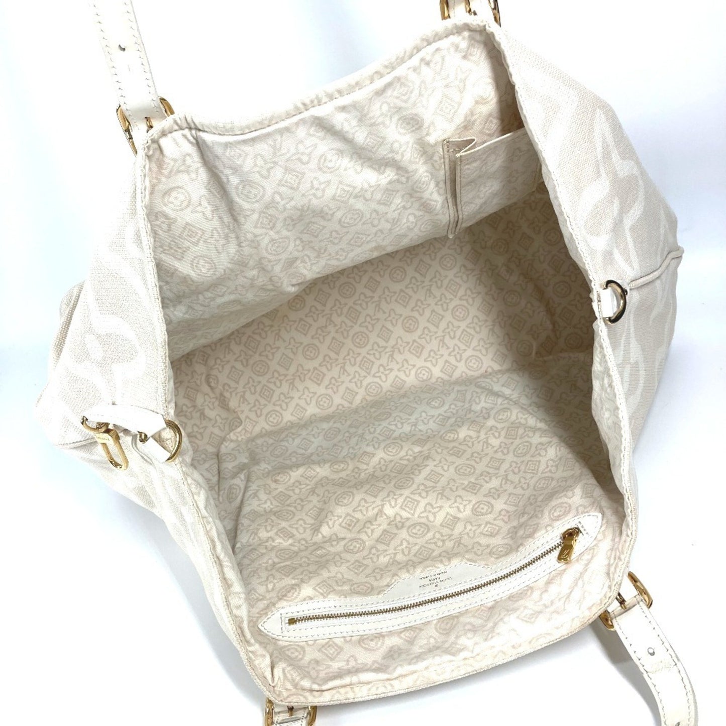 Louis Vuitton Tahitienne, Beige, Canvas, tote