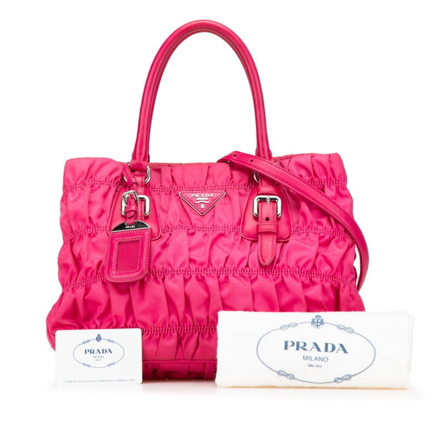 Prada Gaufre, Pink, NYLON, handbag