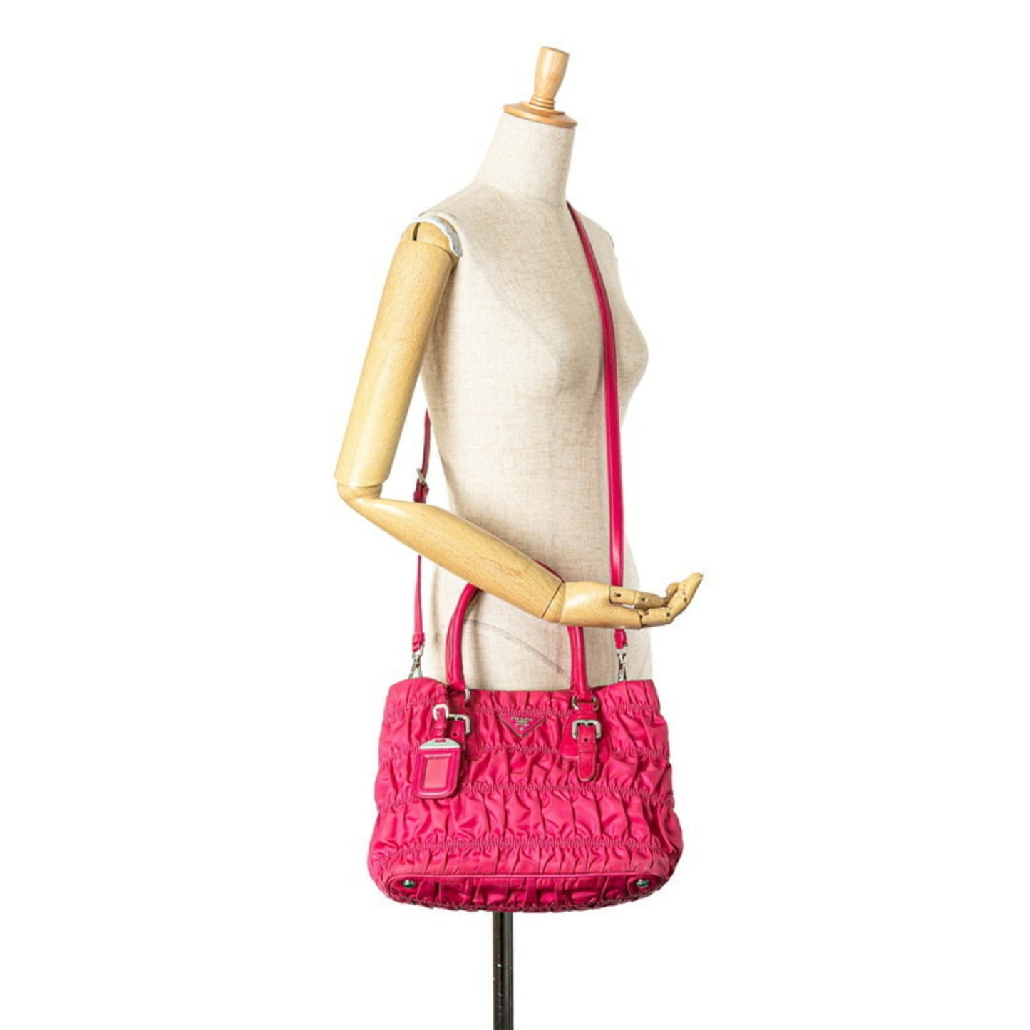Prada Gaufre, Pink, NYLON, handbag