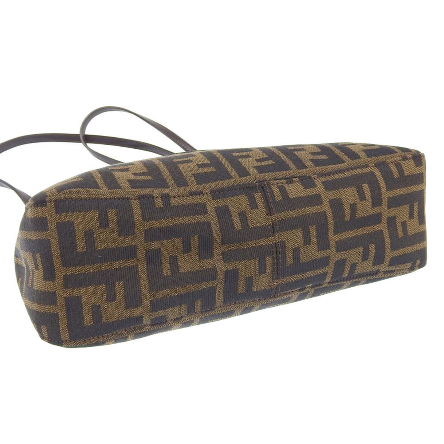 Fendi Zucchino, Brown, Canvas, shoulder