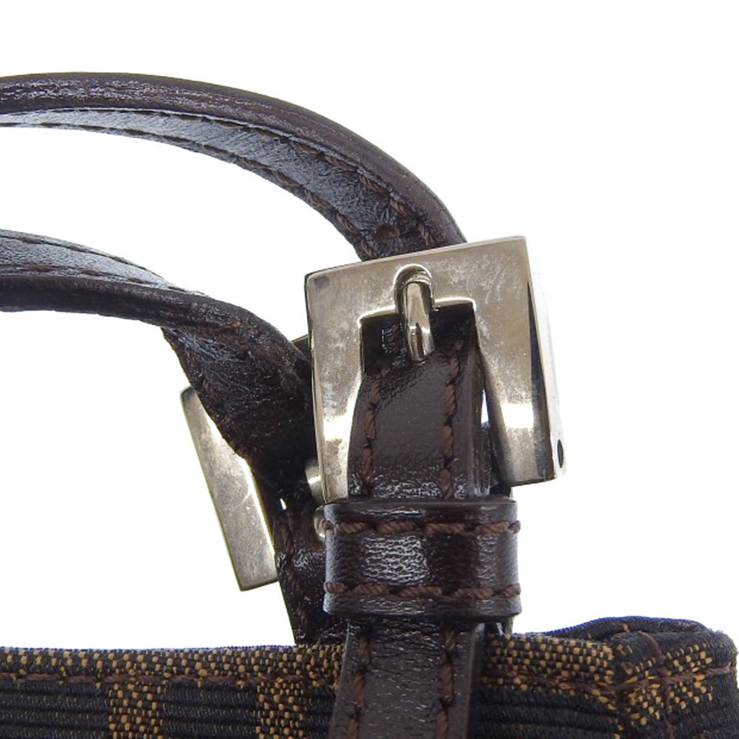 Fendi Zucchino, Brown, Canvas, shoulder