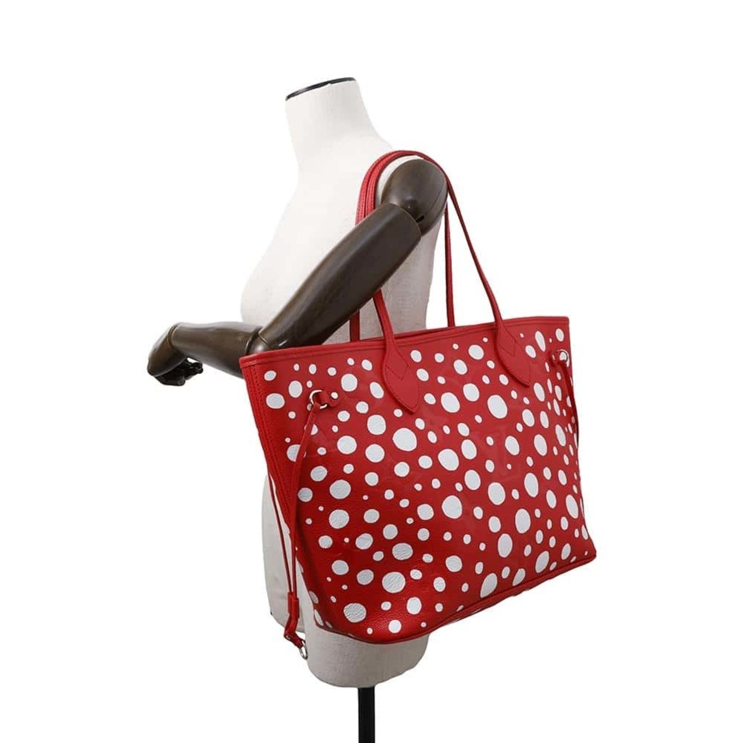 Louis Vuitton Neverfull MM, Red, Leather, tote