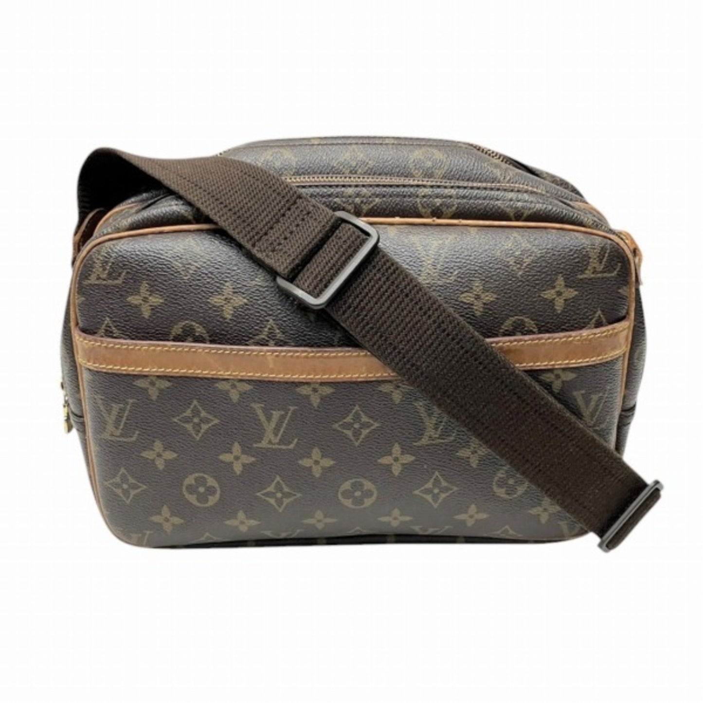 Louis Vuitton Reporter pm, Brown, Canvas, shoulder