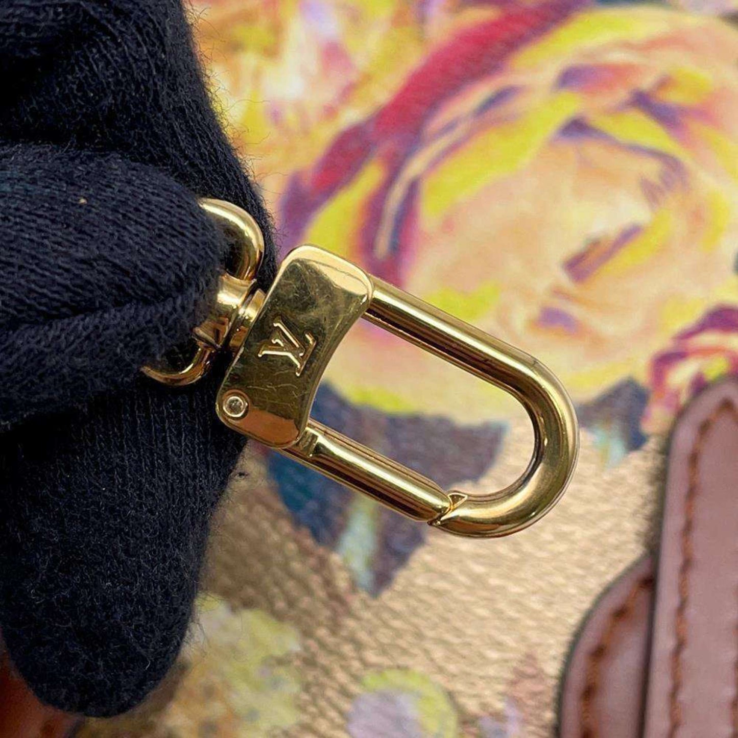 Louis Vuitton Bucket, Gold, Canvas, shoulder