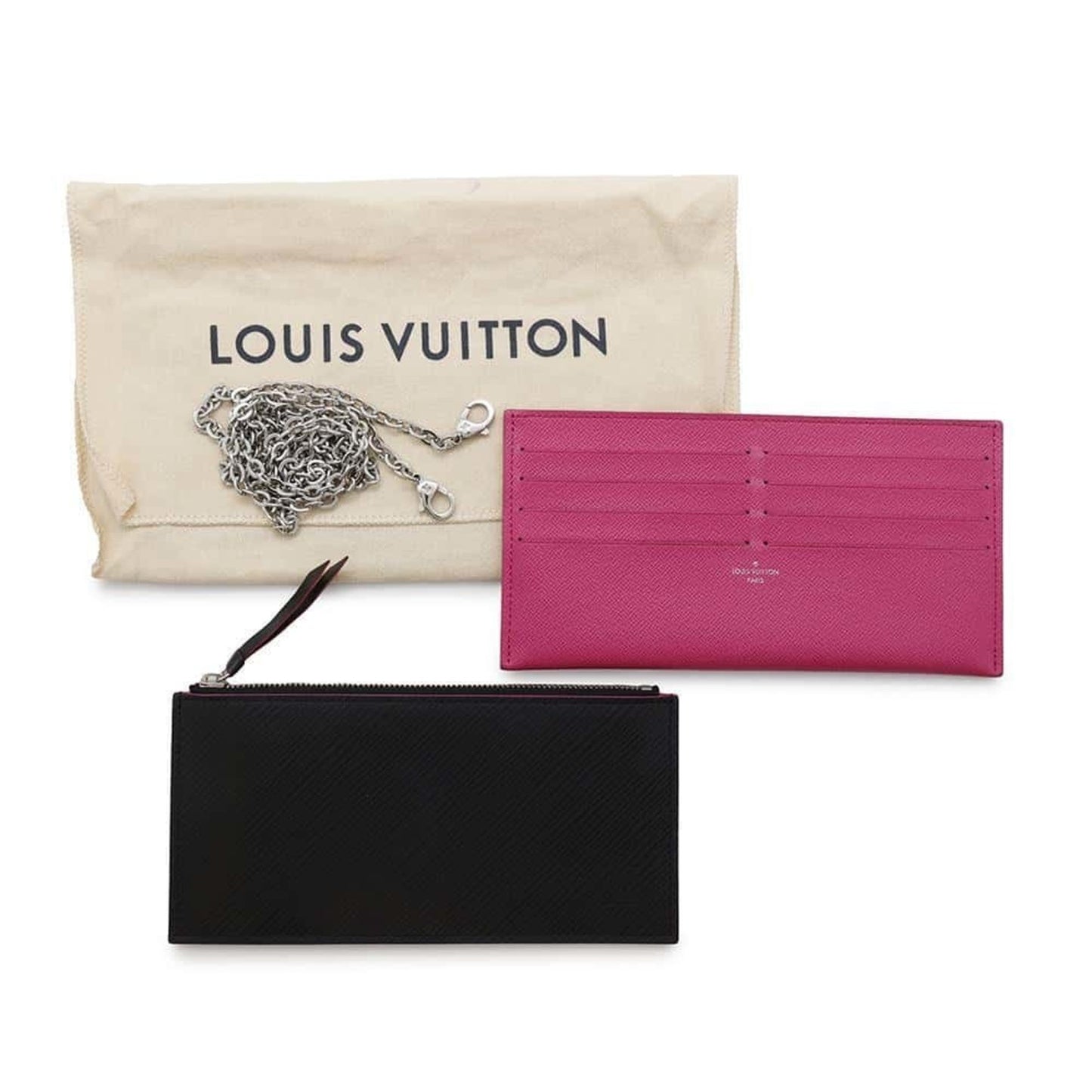 Louis Vuitton Felicie, Black, Leather, clutch