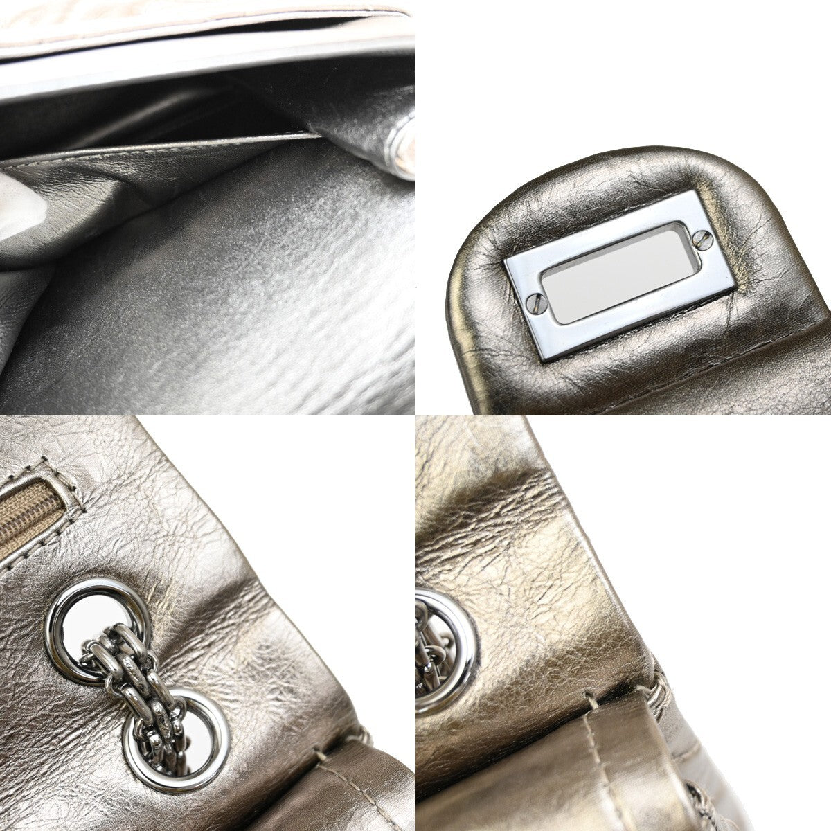 "Chanel 2,55", Silver, Leather, shoulder