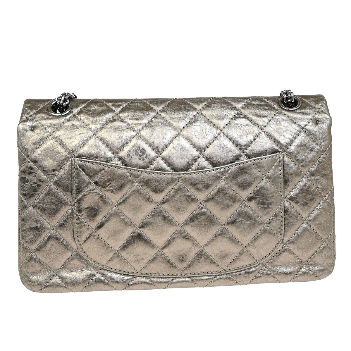"Chanel 2,55", Silver, Leather, shoulder