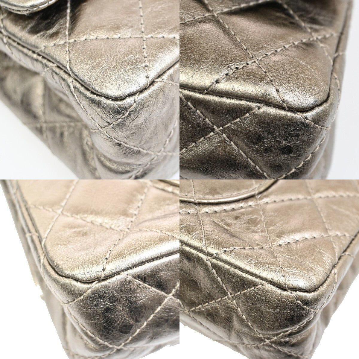 "Chanel 2,55", Silver, Leather, shoulder