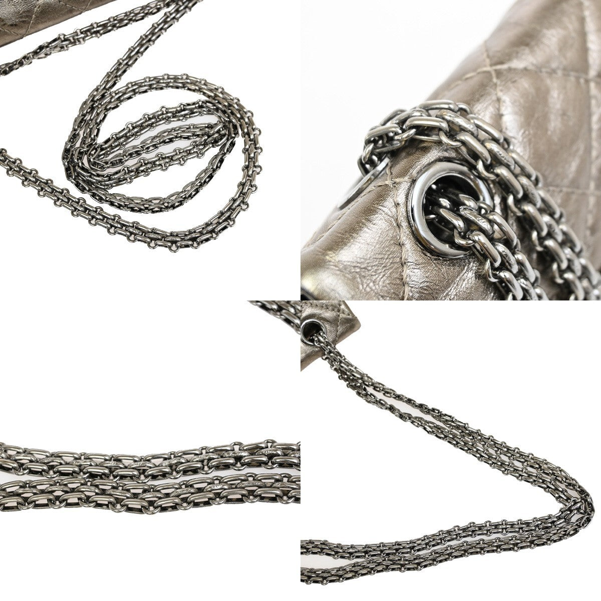 "Chanel 2,55", Silver, Leather, shoulder