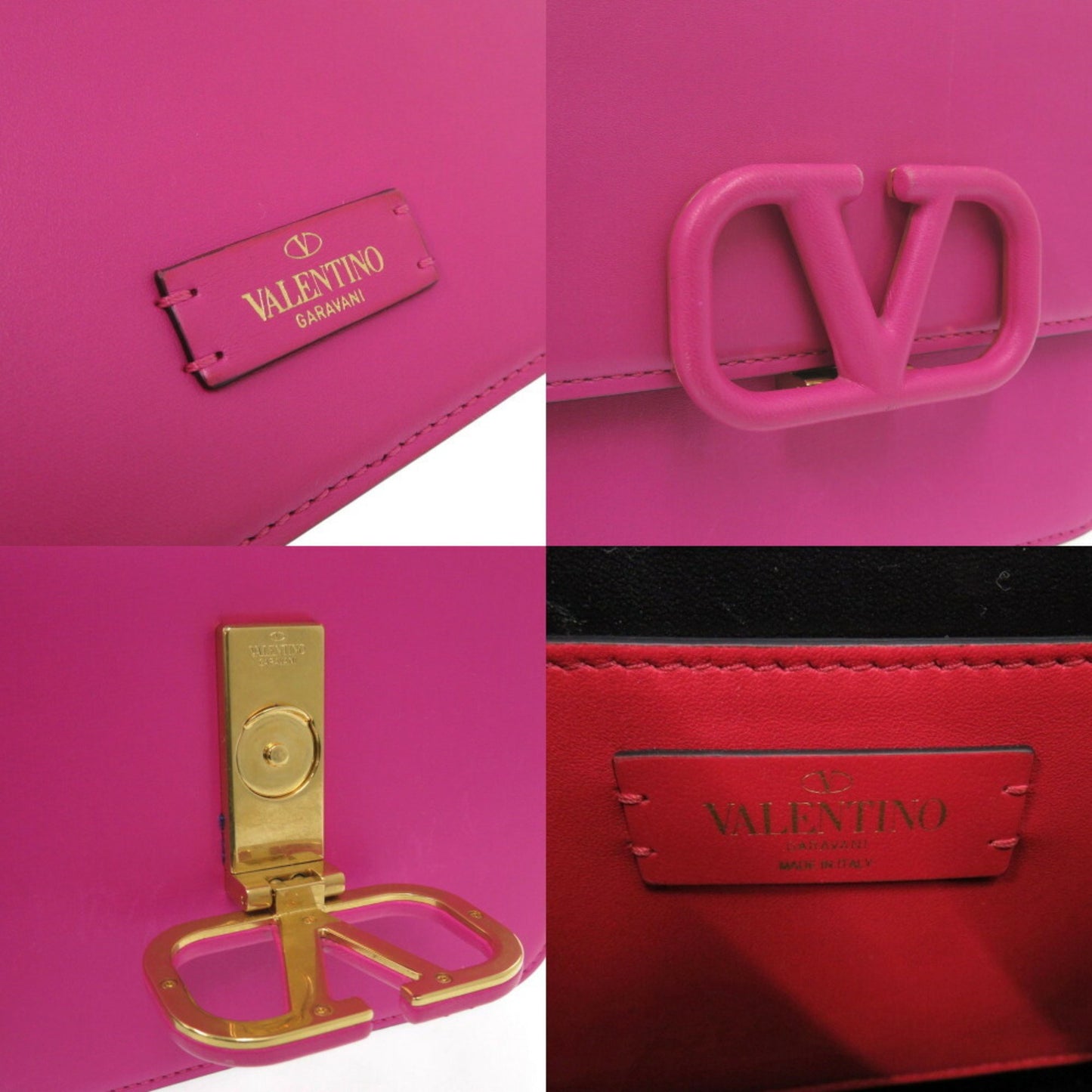 Valentino Garavani VSLING, Pink, Leather, shoulder