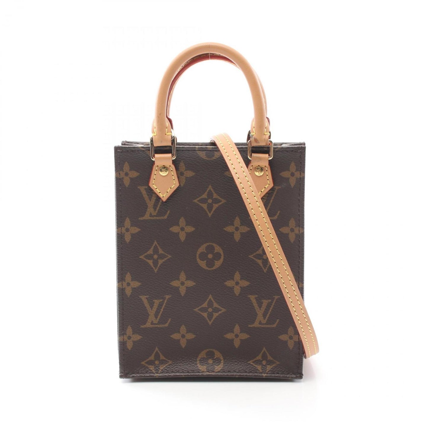 Louis Vuitton Sac Plat, Brown, Canvas, handbag