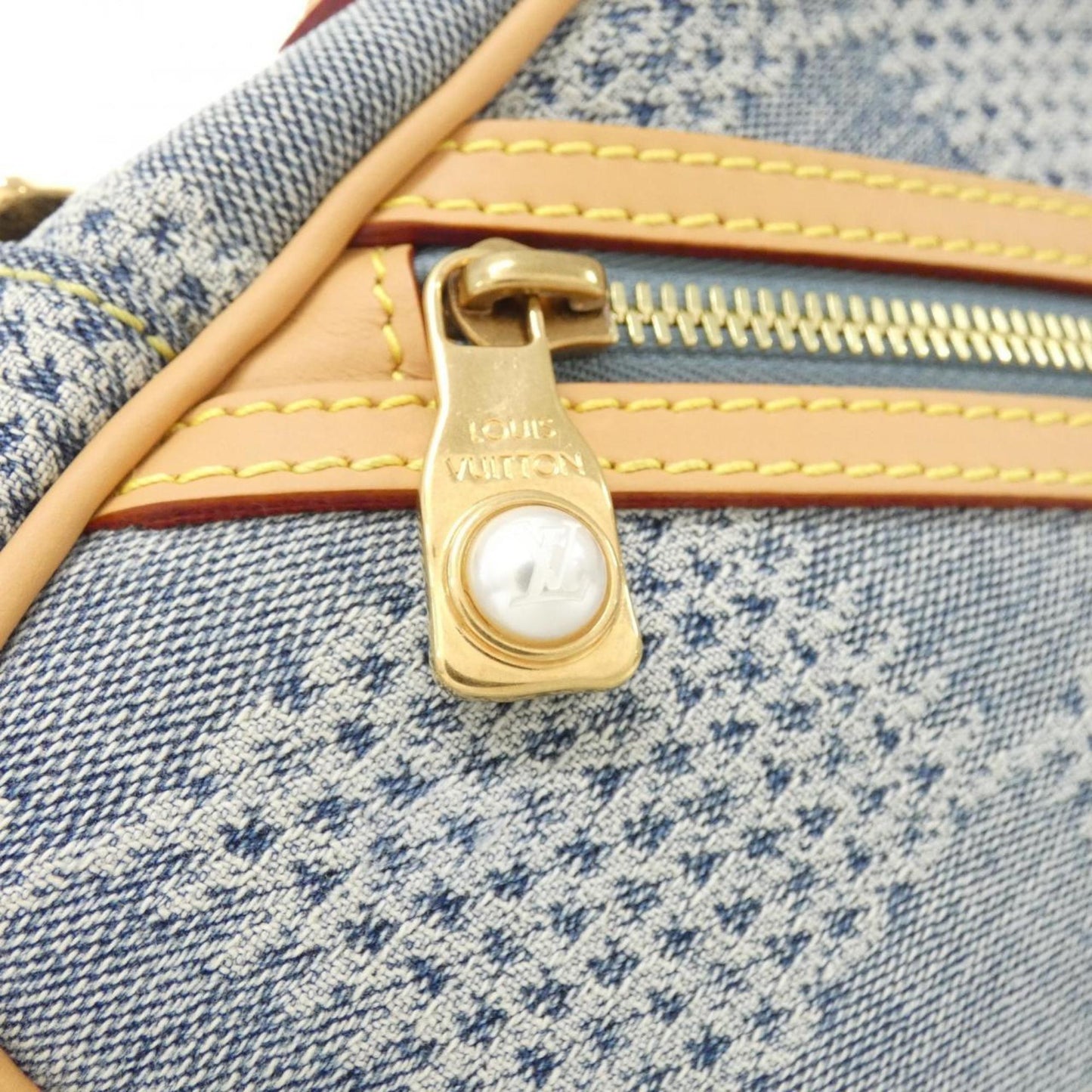 Louis Vuitton Chess, Blue, Denim - Jeans, handbag