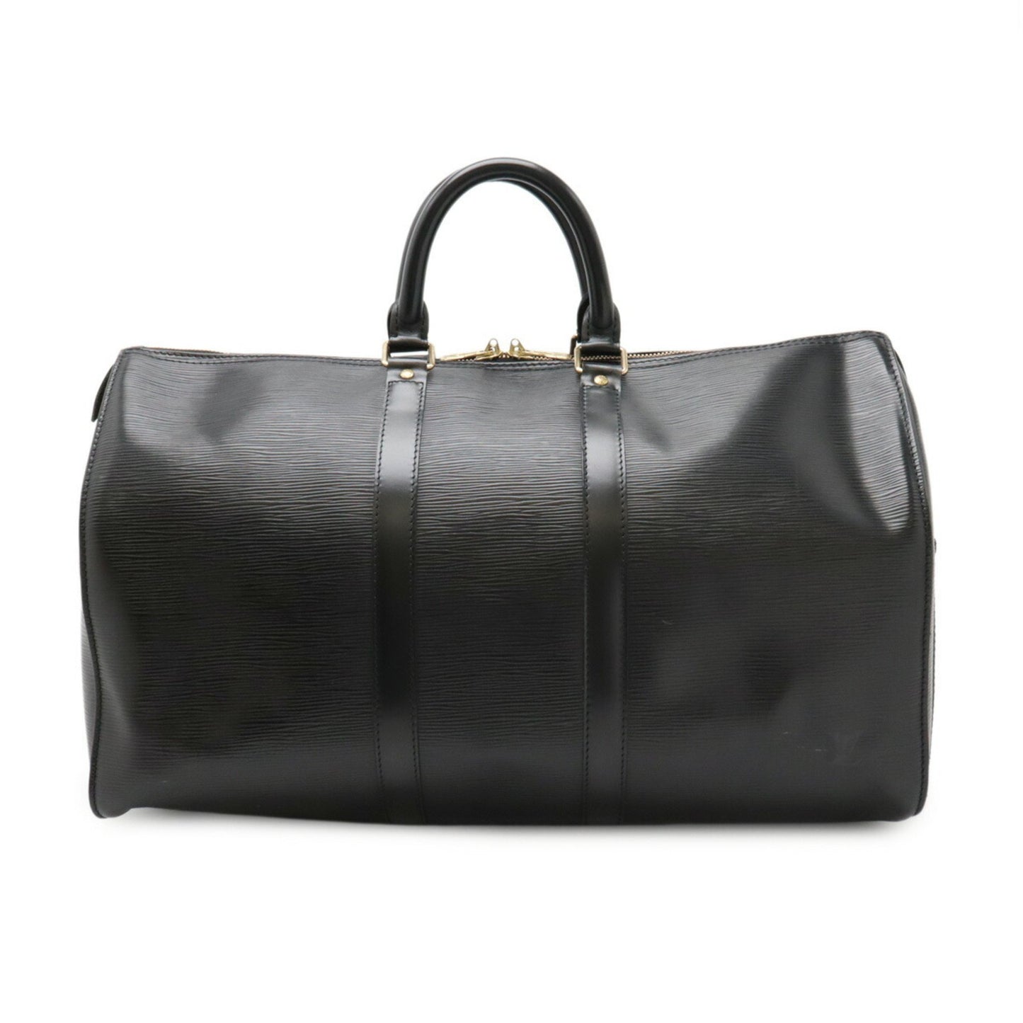 Louis Vuitton Keepall 45, Black, Leather, travel