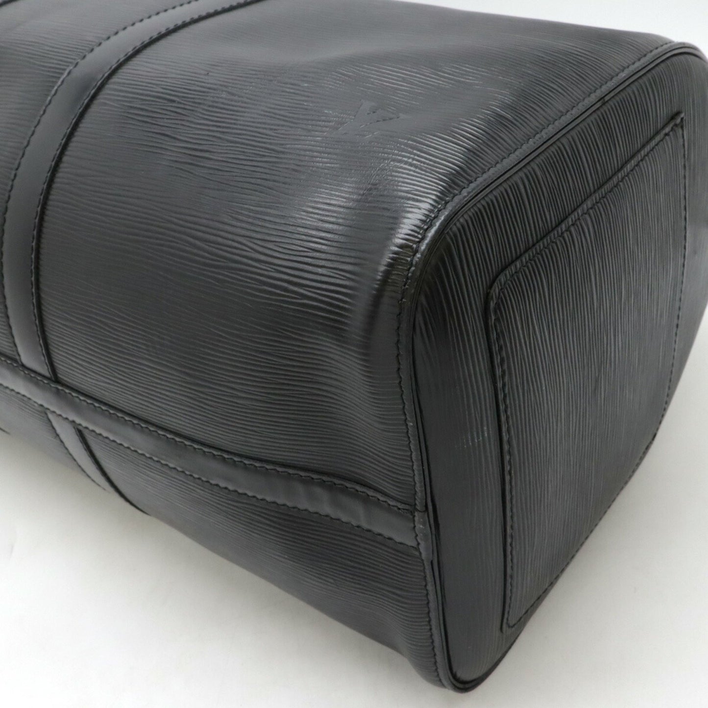 Louis Vuitton Keepall 45, Black, Leather, travel