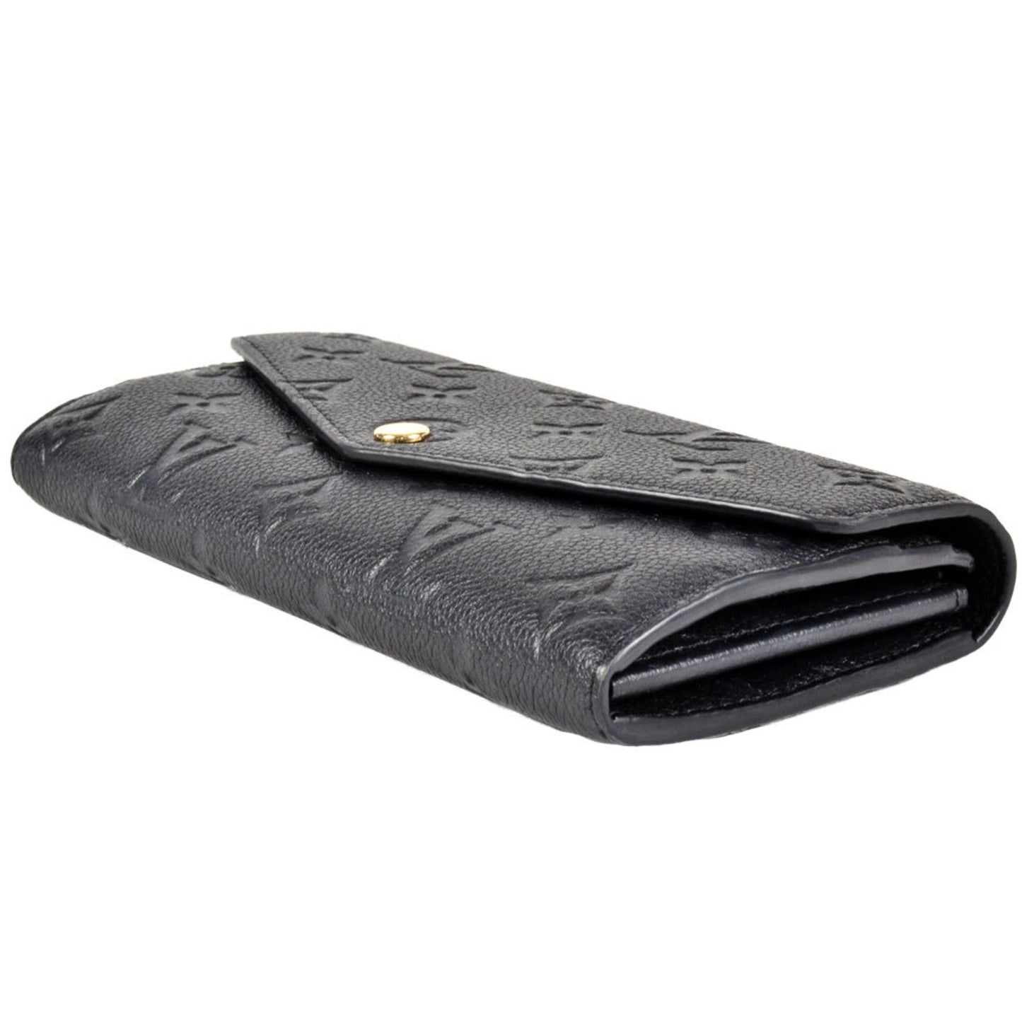 Louis Vuitton Sarah, Black, Leather, wallet