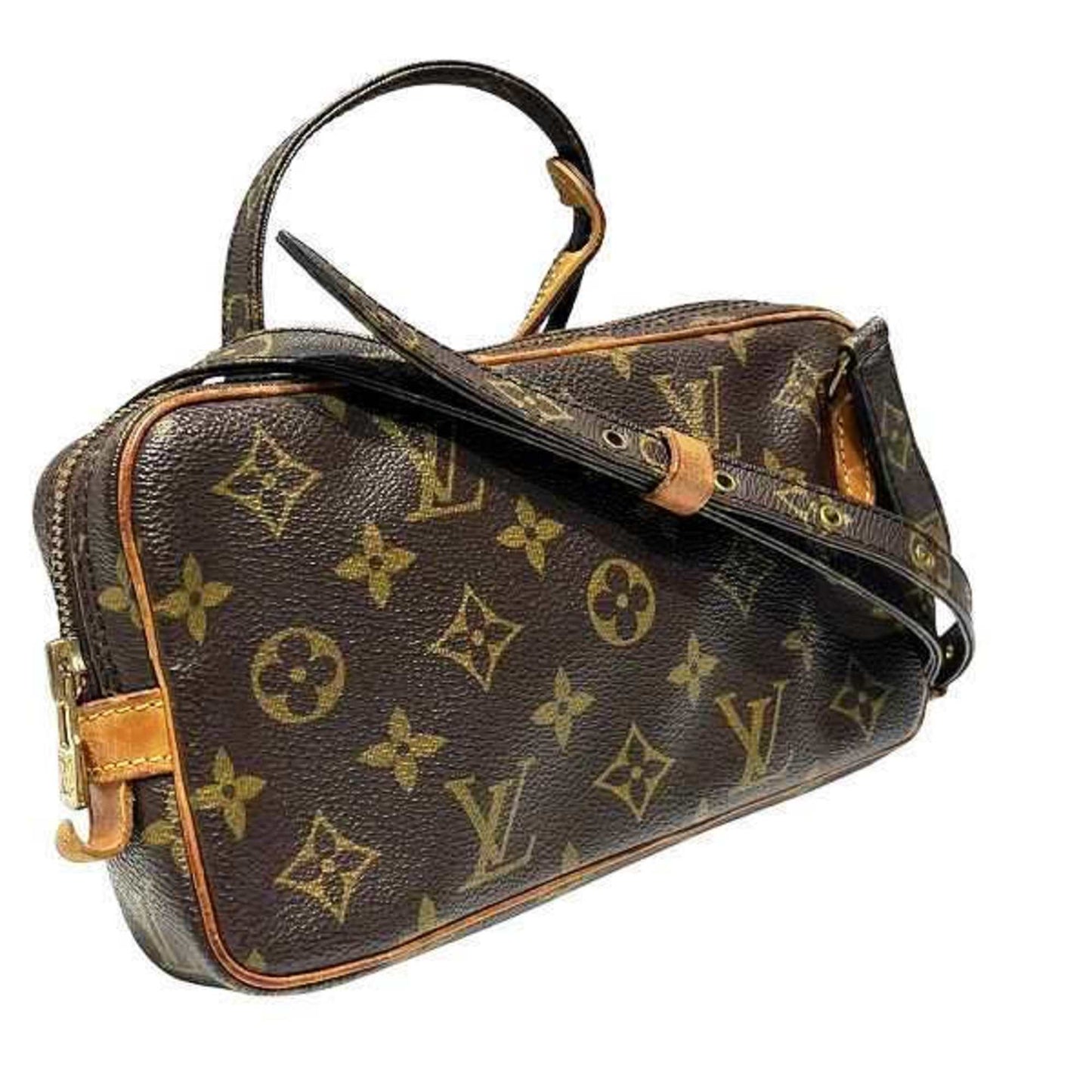 Louis Vuitton Marly, Brown, Canvas, shoulder