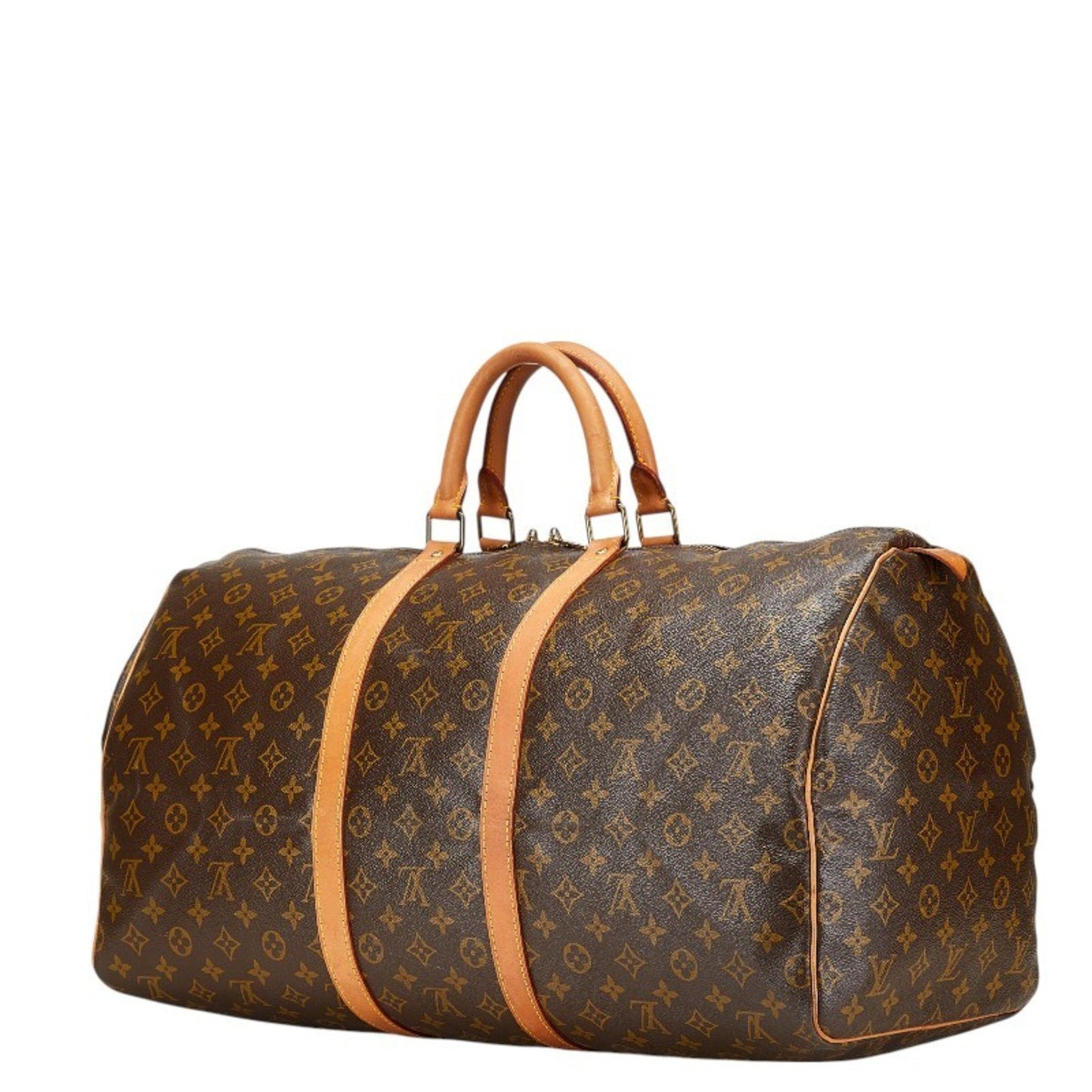 Louis Vuitton Keepall 55, Brown, Canvas, travel