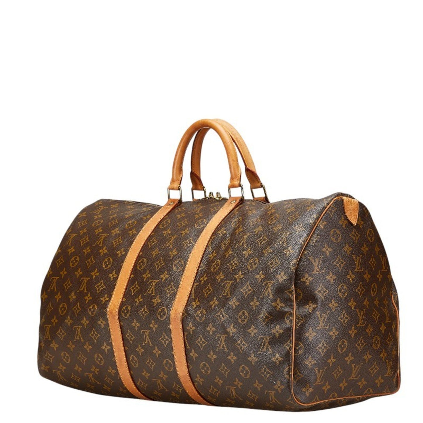 Louis Vuitton Keepall 55, Brown, Canvas, travel