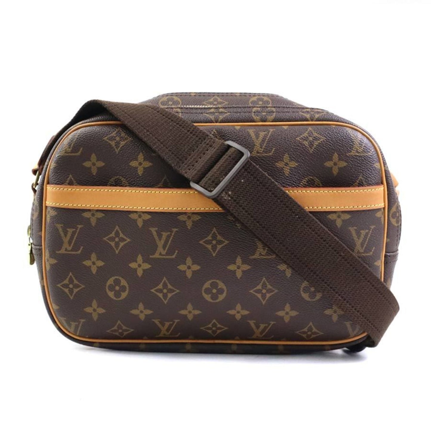 Louis Vuitton Reporter pm, Brown, Canvas, shoulder