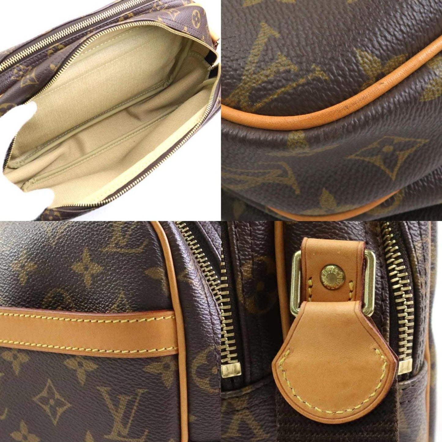 Louis Vuitton Reporter pm, Brown, Canvas, shoulder